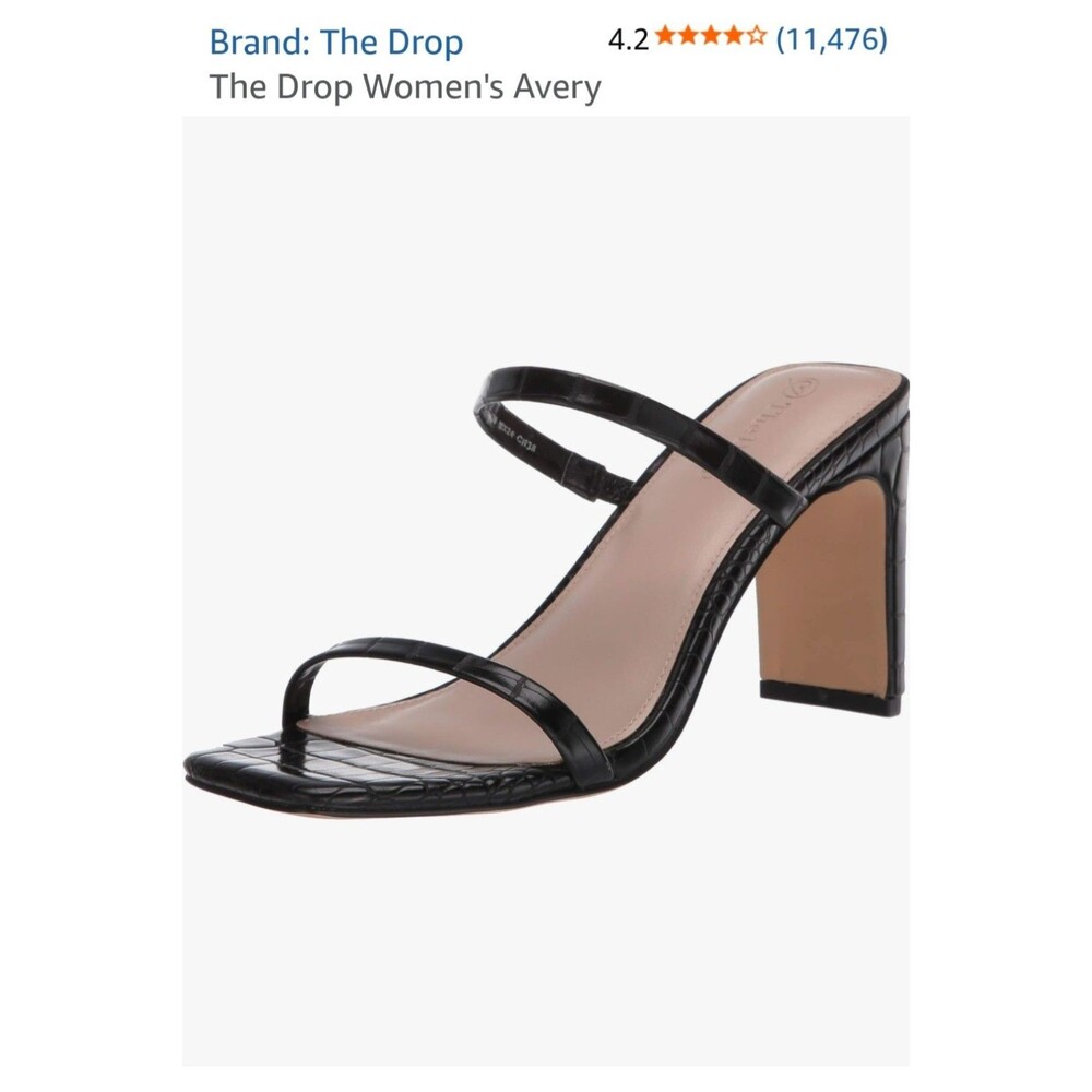 The Drop Women's Avery Strappy Heels Size 12 Black